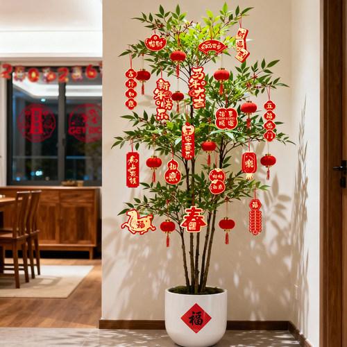 马年盆景小挂件新年布置装饰用品