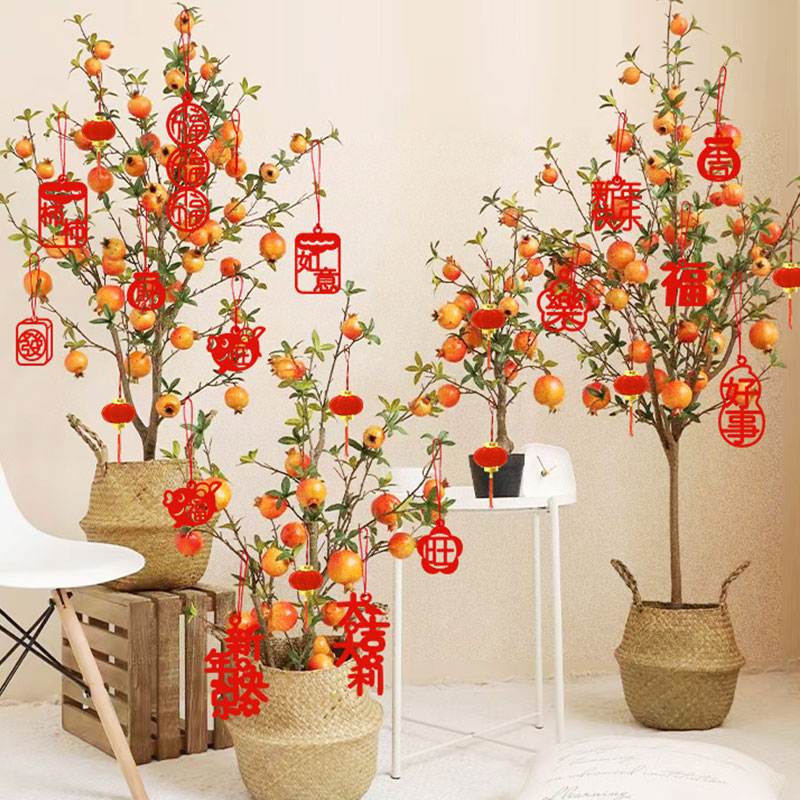 2026马年新年春节盆景氛围感挂饰过年新春喜庆小灯笼吊卡装饰挂件