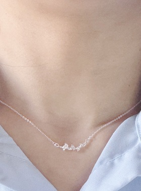 999足银杏叶项链女高级轻奢小众