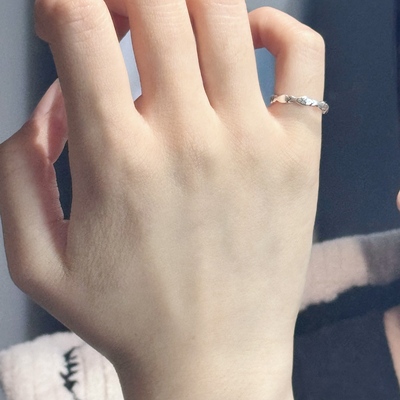 S925纯银鱼跃银环开口戒指