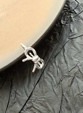 S925纯银蝴蝶结尾戒少女甜美