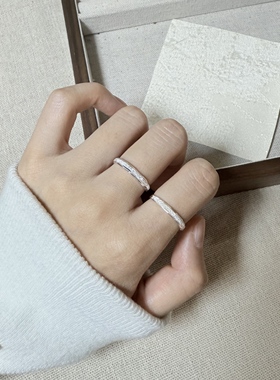 S999足银星河汀沙小众轻奢戒指女精致时尚开口食指戒情侣戒指