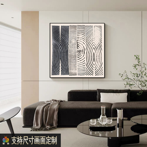 现代极简抽象客厅装饰画新款轻奢风餐厅玄关挂画酒店卧室壁画定制