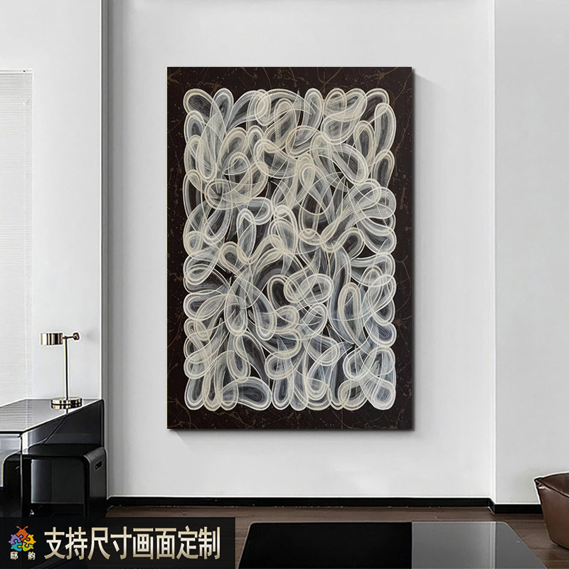现代抽象意式极简挂画新款高端客厅玄关装饰画无框画酒店壁画定制图片