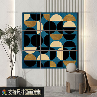 侘寂风民宿酒店无框画客厅卧室房间方形装饰画家居软装油画布挂画