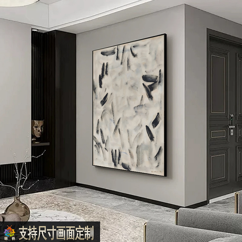 意式极简高级感挂画客厅沙发背景墙装饰画玄关书房侘寂风无框画图片
