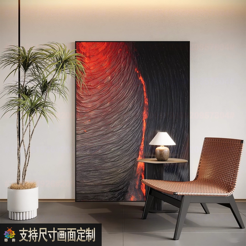 意式极简抽象艺术玄关装饰画新款中古侘寂客厅挂画酒店背景墙壁画