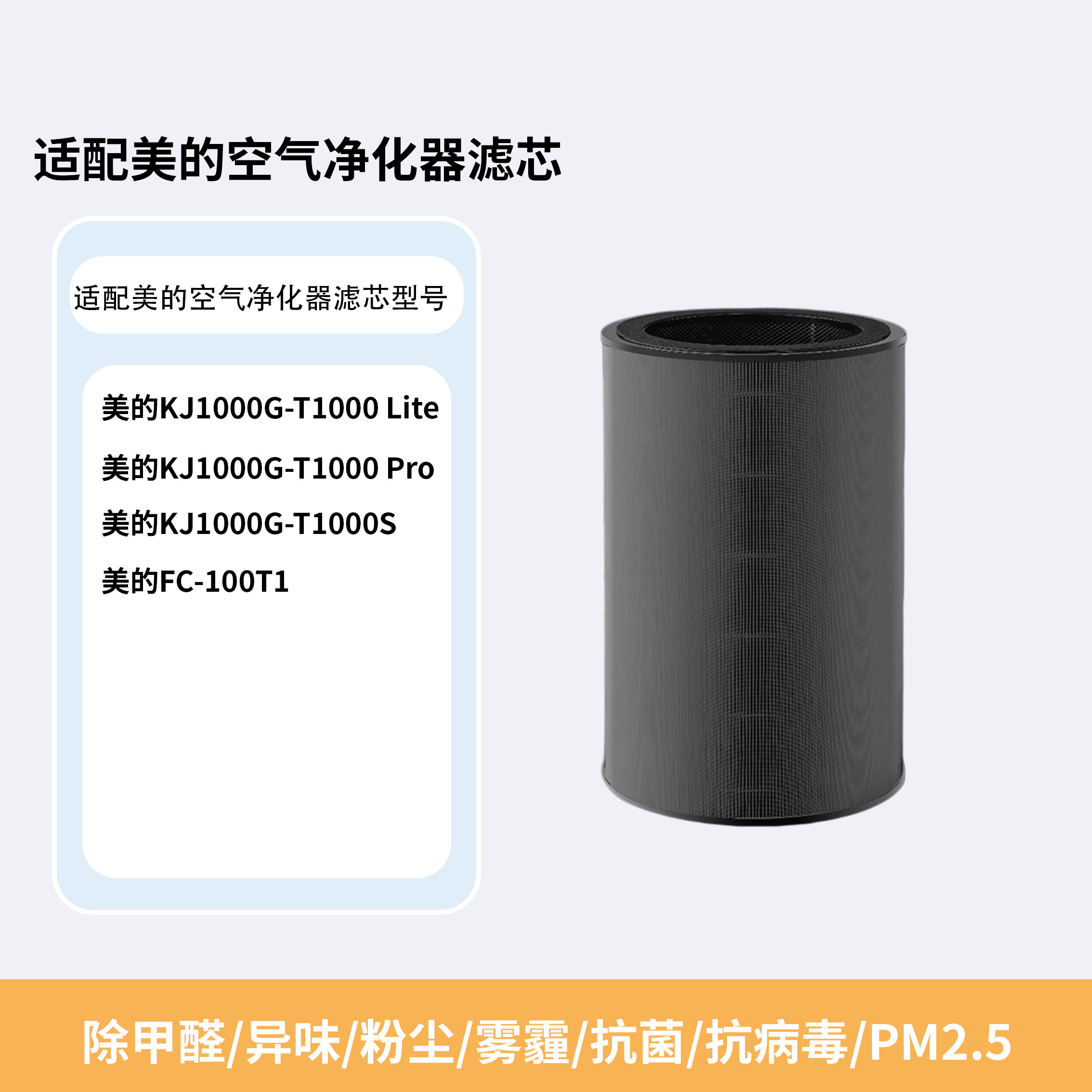 适配美的空气净化器滤芯KJ1000G