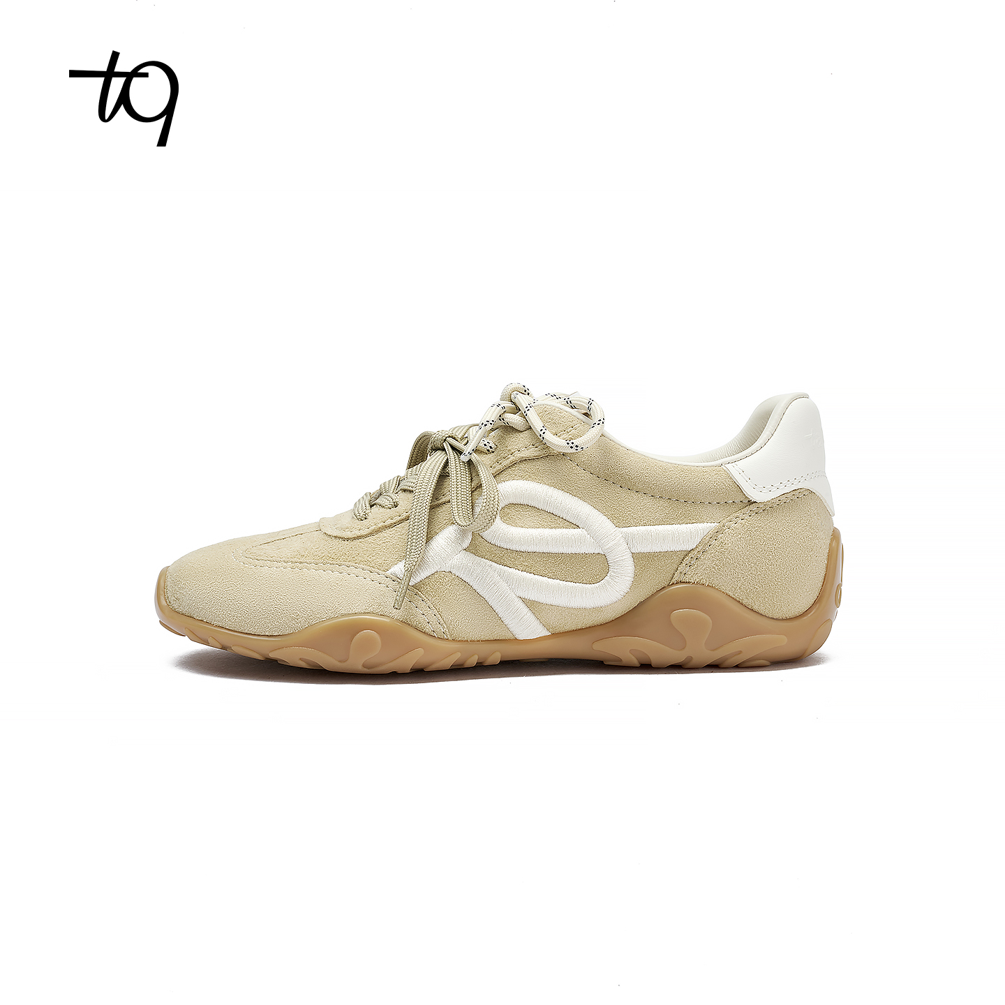 Talitaqoom2026年春季新款立体刺绣反绒材质花瓣底软底阿甘鞋tq女