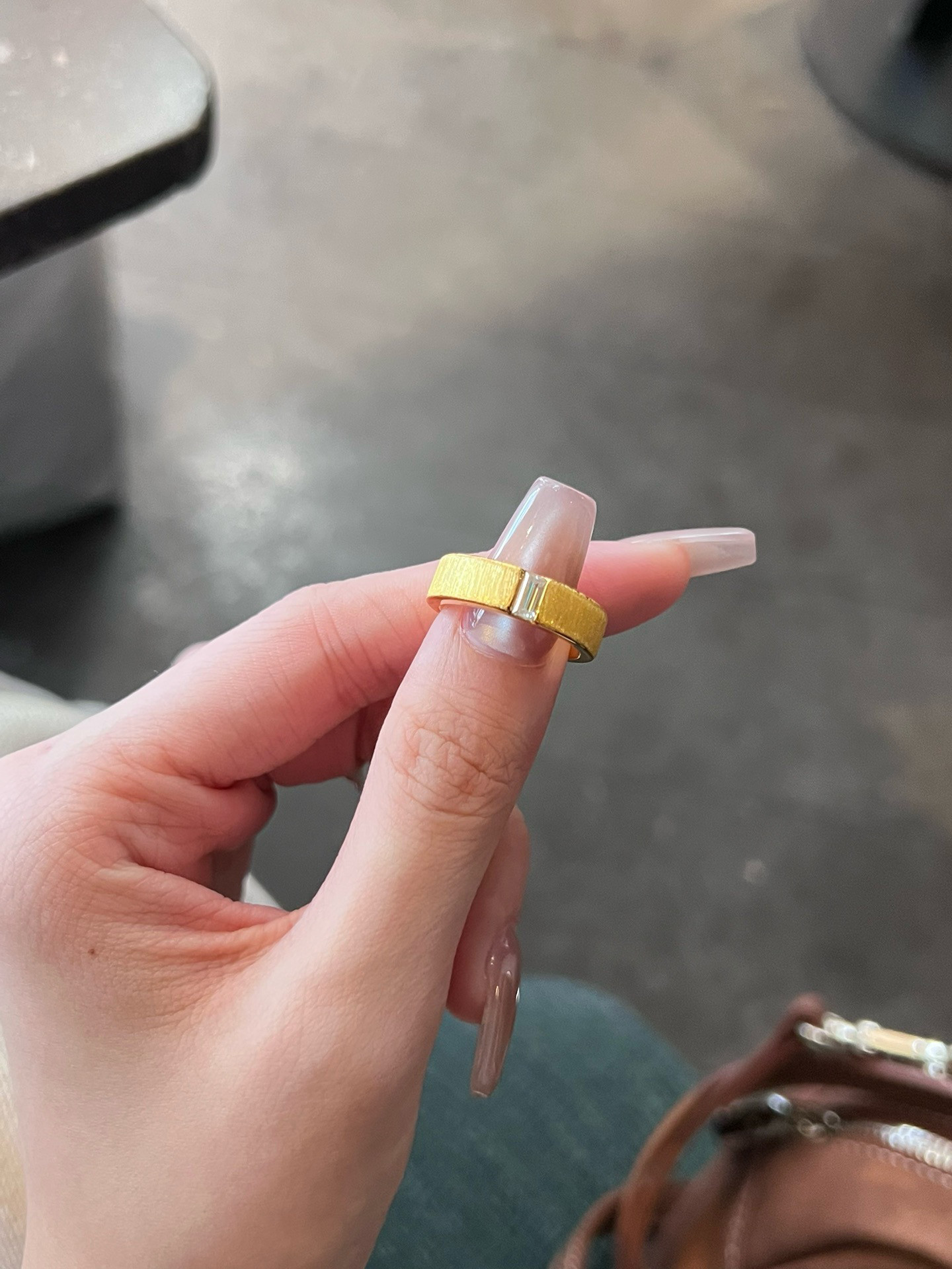 拉丝冰糖黄金戒指宽版999足金