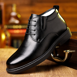 男2025冬季 高帮棉皮鞋 保暖加绒商务正装 男鞋 皮鞋 厂家直销棉鞋