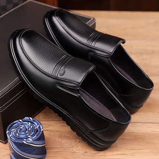 牛皮一脚蹬百搭男鞋 2025年新款 真皮中老年爸爸商务 休闲皮鞋 男士