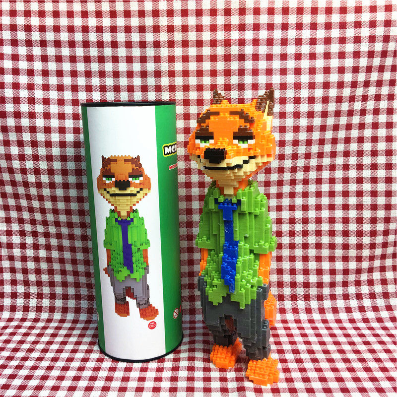 mco魔扣积木疯狂动物城尼克朱迪微型颗粒乐高难度拼装插玩具益智