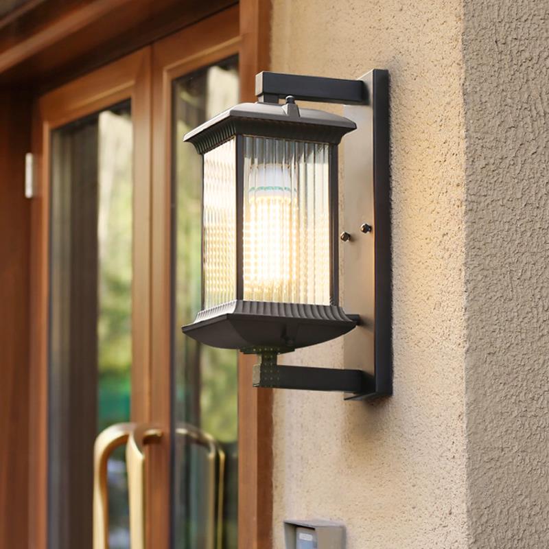 户外壁灯新中式室外花园庭院灯防水大门外墙壁挂灯太阳能户外灯