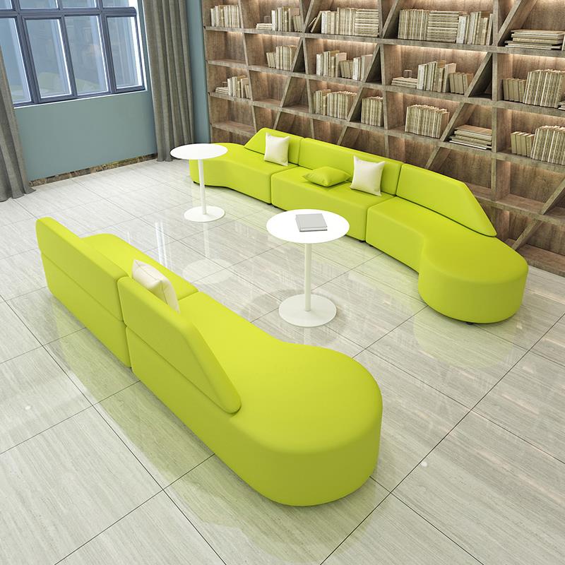 简约现代商务接待商场大厅休息等候区创意异形休闲办公室沙发组合