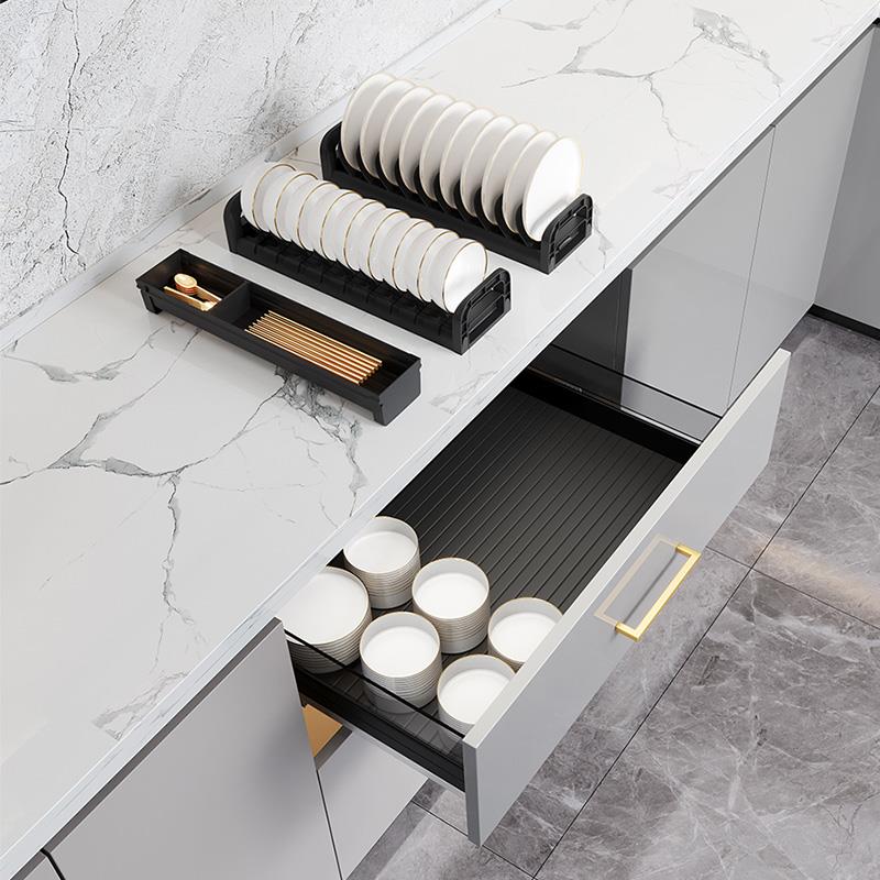 铂洛格厨房橱柜内置物架碗架抽屉碗碟架碗盘子沥水收纳架拉篮柜内