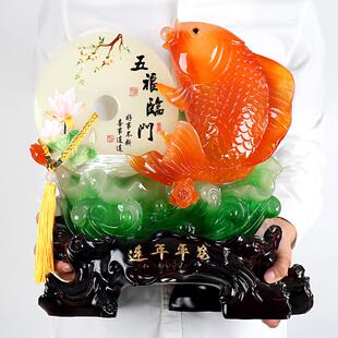 连年有余鱼摆件新房客厅酒柜玄关家居装饰品电视柜工艺品乔迁礼物