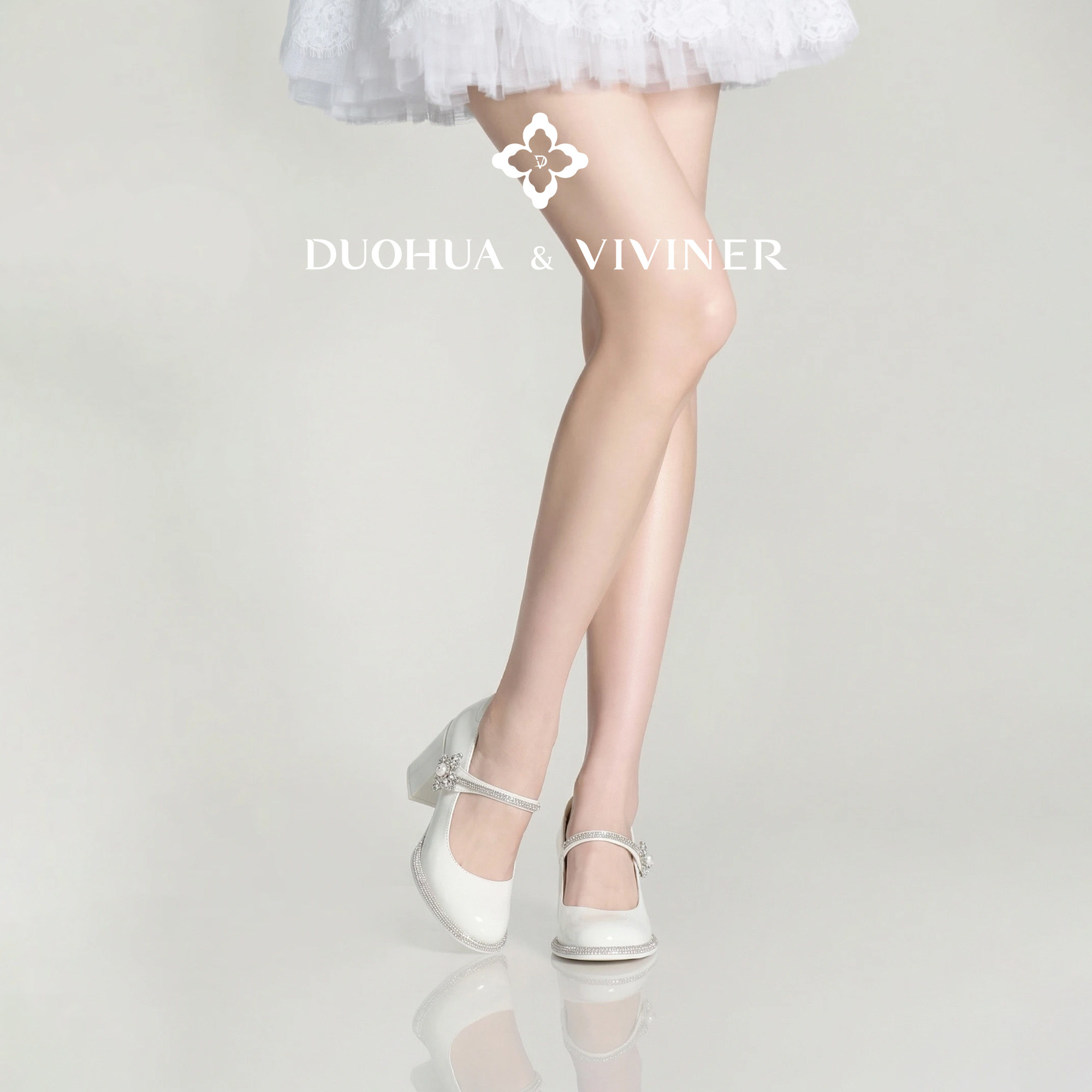 DV26春夏新款玛丽珍鞋奥钻戴妃珍珠千金风女鞋DUOHUA&VIVINER
