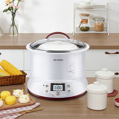 天际不锈钢隔水炖盅白瓷陶瓷煮粥