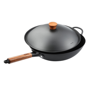 张小泉铁锅不粘炒锅家用燃气灶煤气灶适用老式无涂层炒菜锅精铸铁