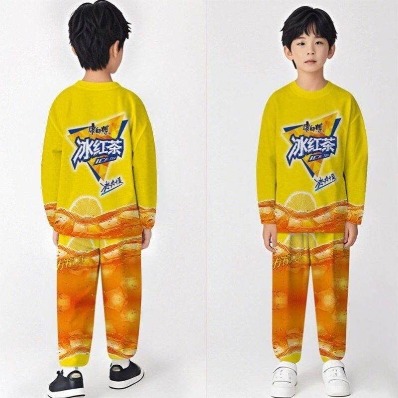 儿童搞怪套装冰红茶衣服