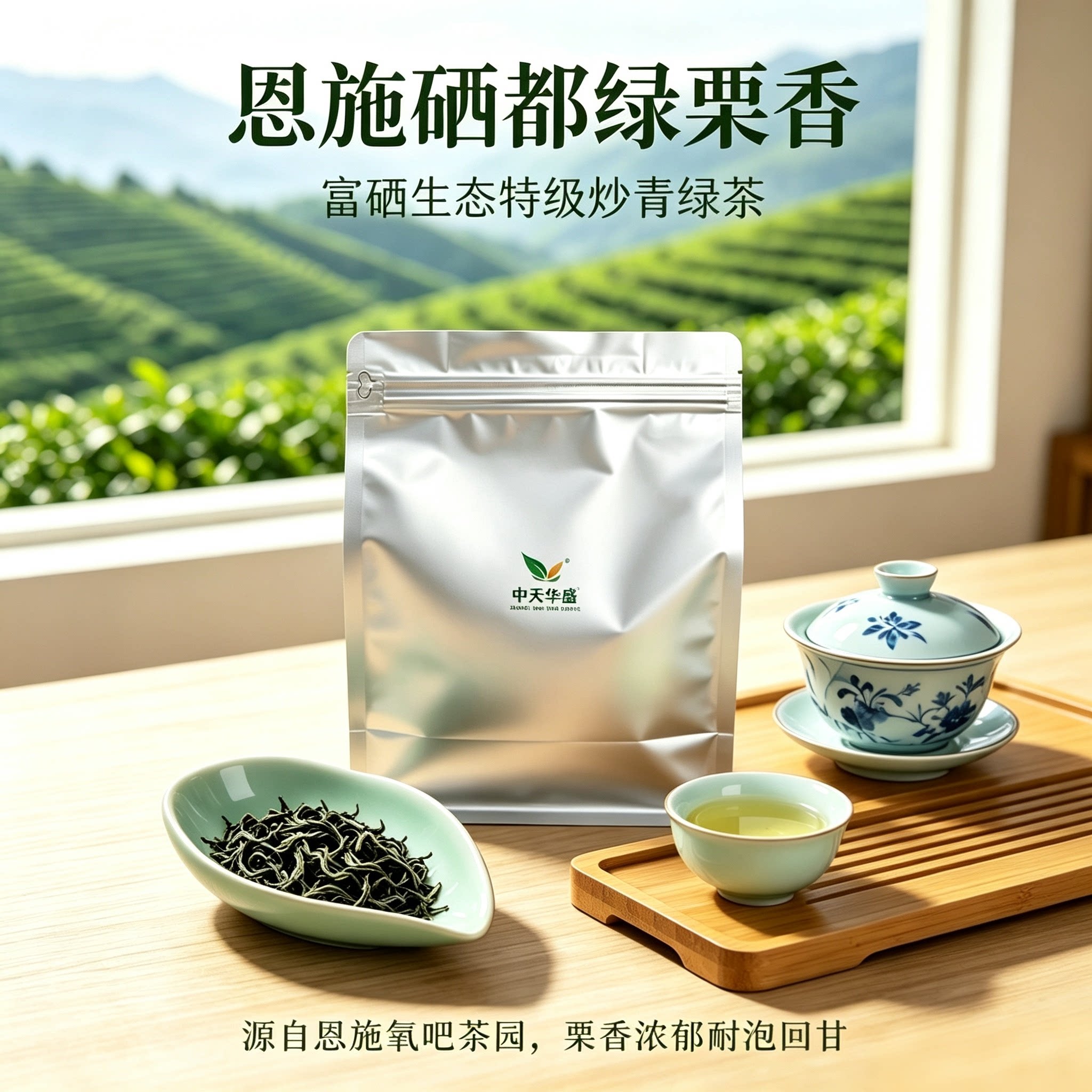 中天华盛恩施硒都绿茶春季特级炒特色产区绿茶