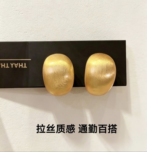 金色拉丝豌豆耳环女2026新款爆款高级轻奢大气耳饰女士耳扣耳钉