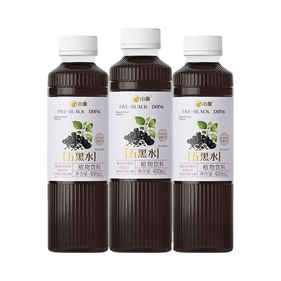 小象五黑水植物饮料480ml*3瓶