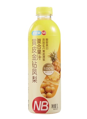 盒马超盒算NB黄皮金钻凤梨复合果汁1L丝滑丰润浆果清新冰镇口感