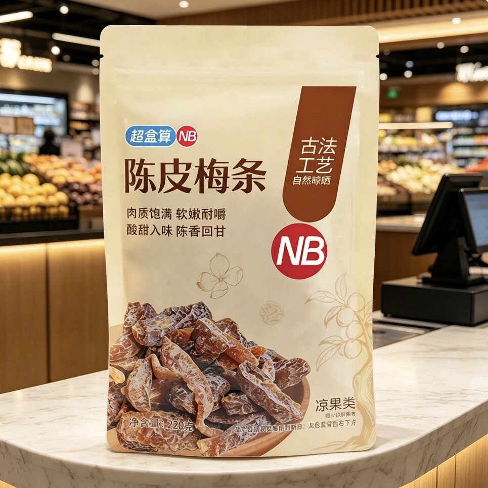 超盒算NB陈皮梅条220g图片