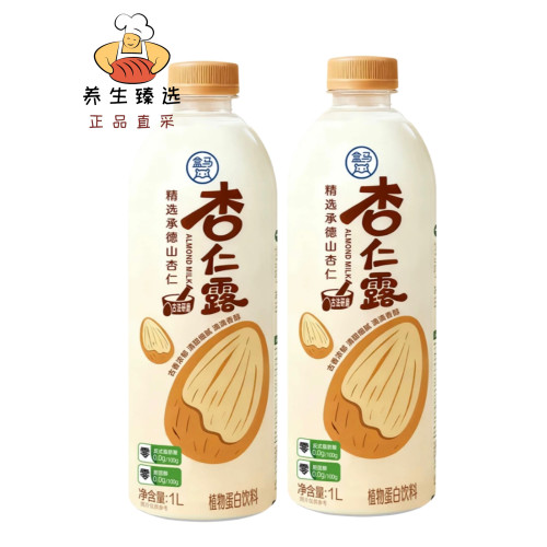 盒马杏仁露1L承德山古法研磨