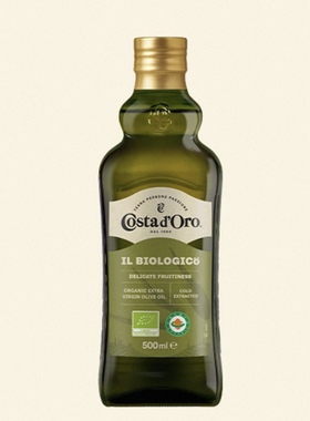 意大利原装进口COSTA D’ORO蔻多乐有机特级初榨橄榄油500ml食用