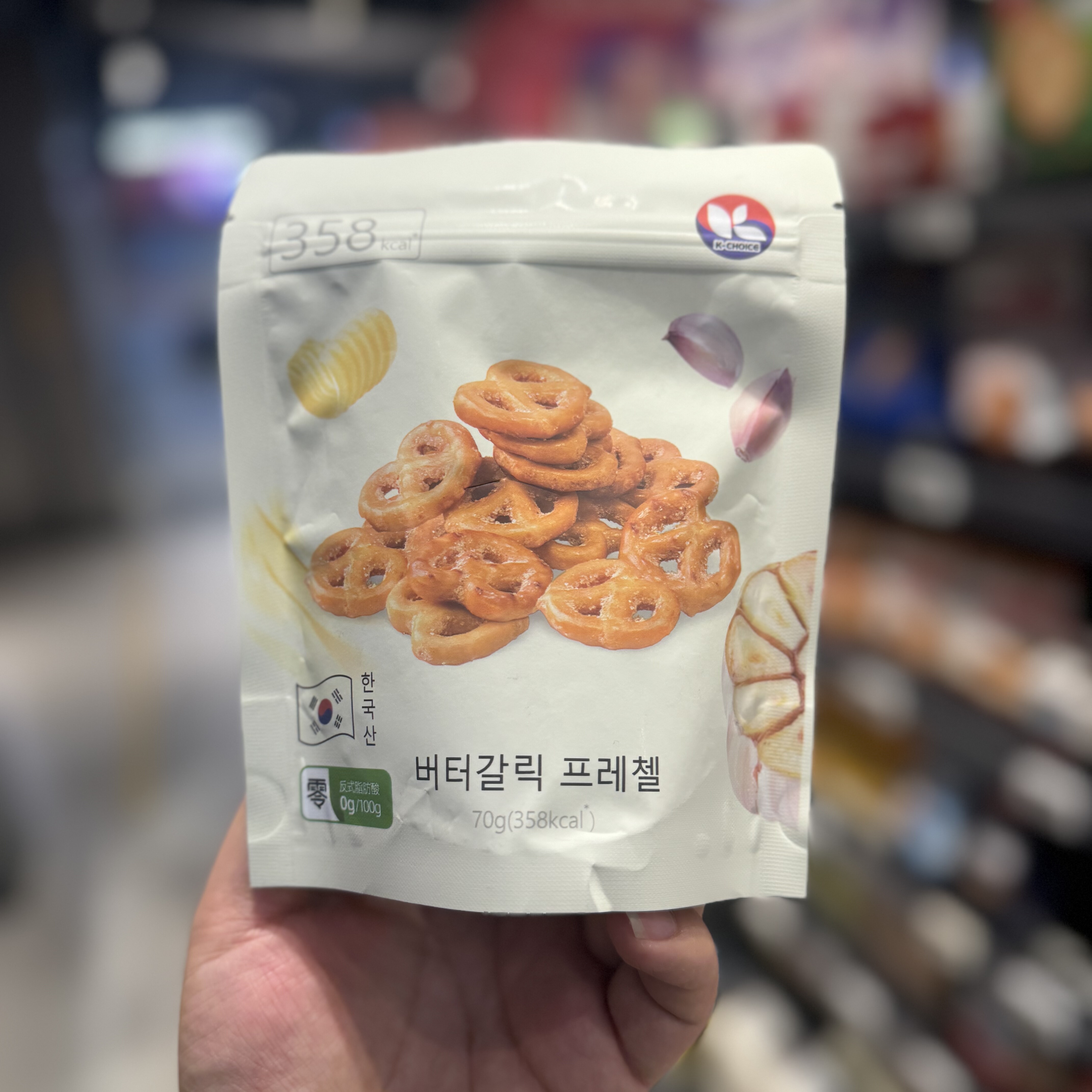 盒马K-CHOICE碱水结饼干蒜香黄油味70g韩国原装进口非油炸咸香酥