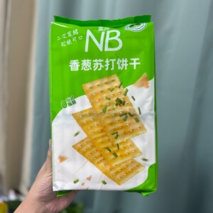 盒马NB香葱苏打饼干500g松脆可口鲜香适宜零反式脂肪酸独立小袋