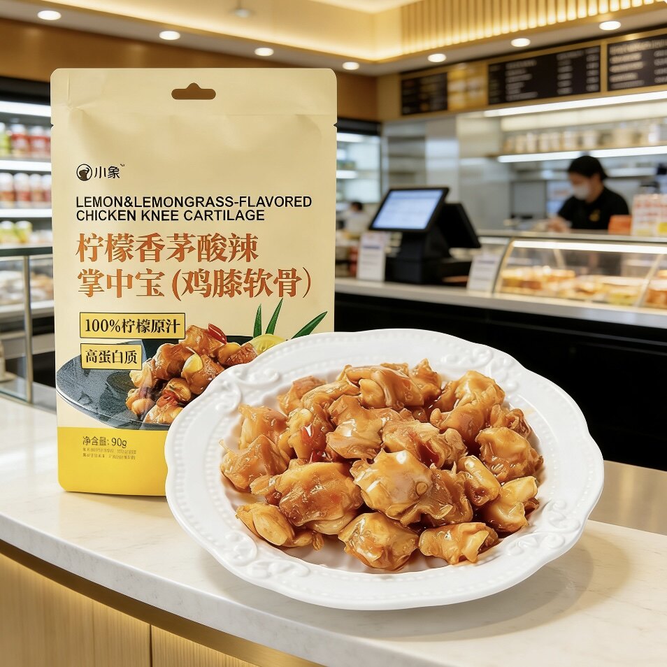 美团小象柠檬香茅酸辣掌中宝鸡膝软骨90g内含5小包饱满厚实包邮