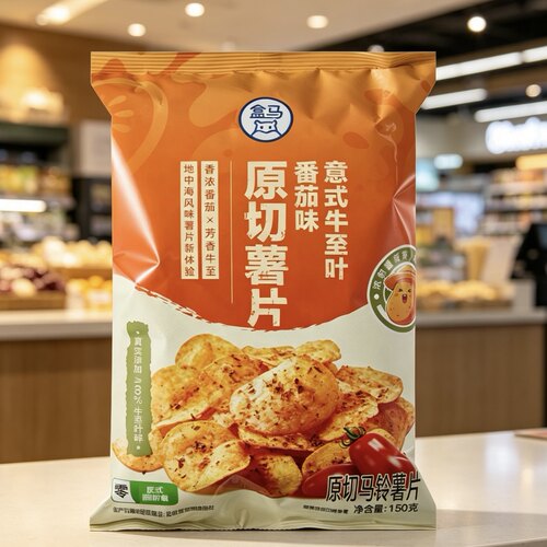 盒马原切薯片意式牛至叶番茄味