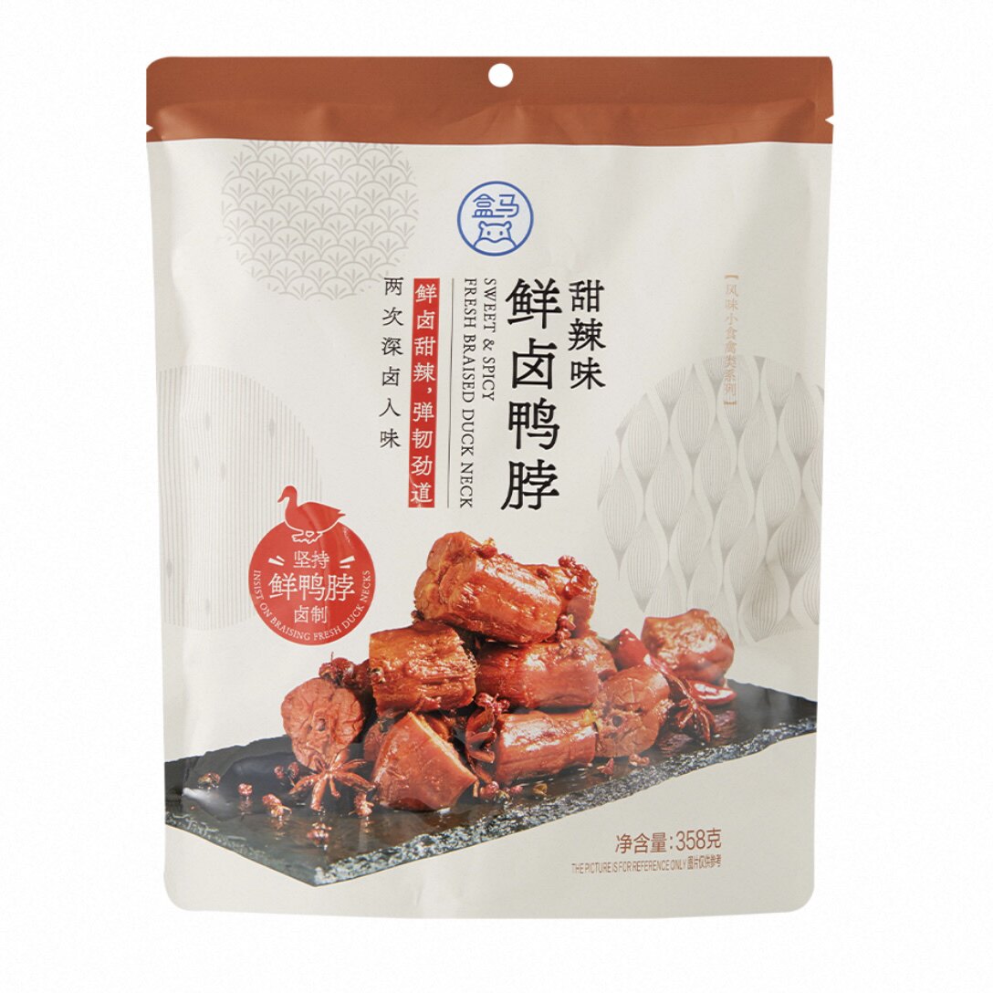 盒马MAX甜辣鸭脖358g独立袋装