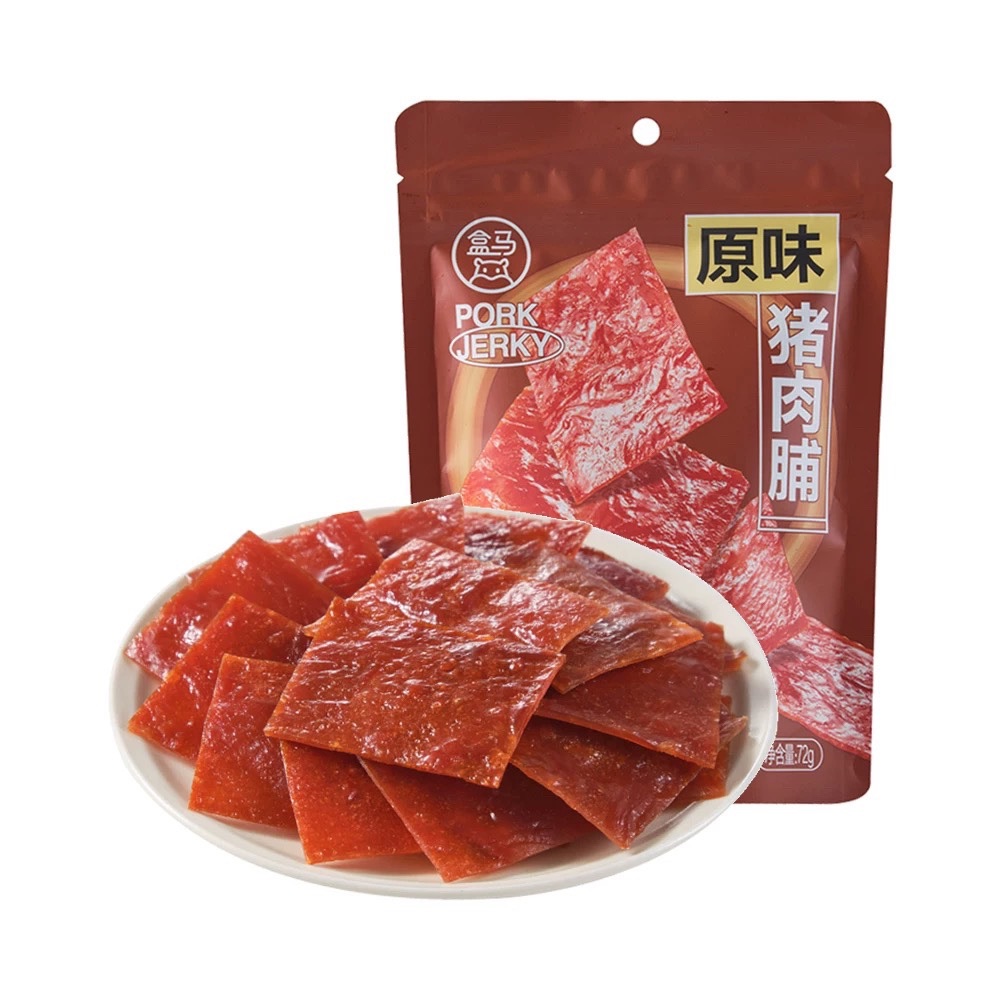 盒马原味猪肉脯72g整切猪腿肉pork jerky零食猪肉干肉松猪油渣