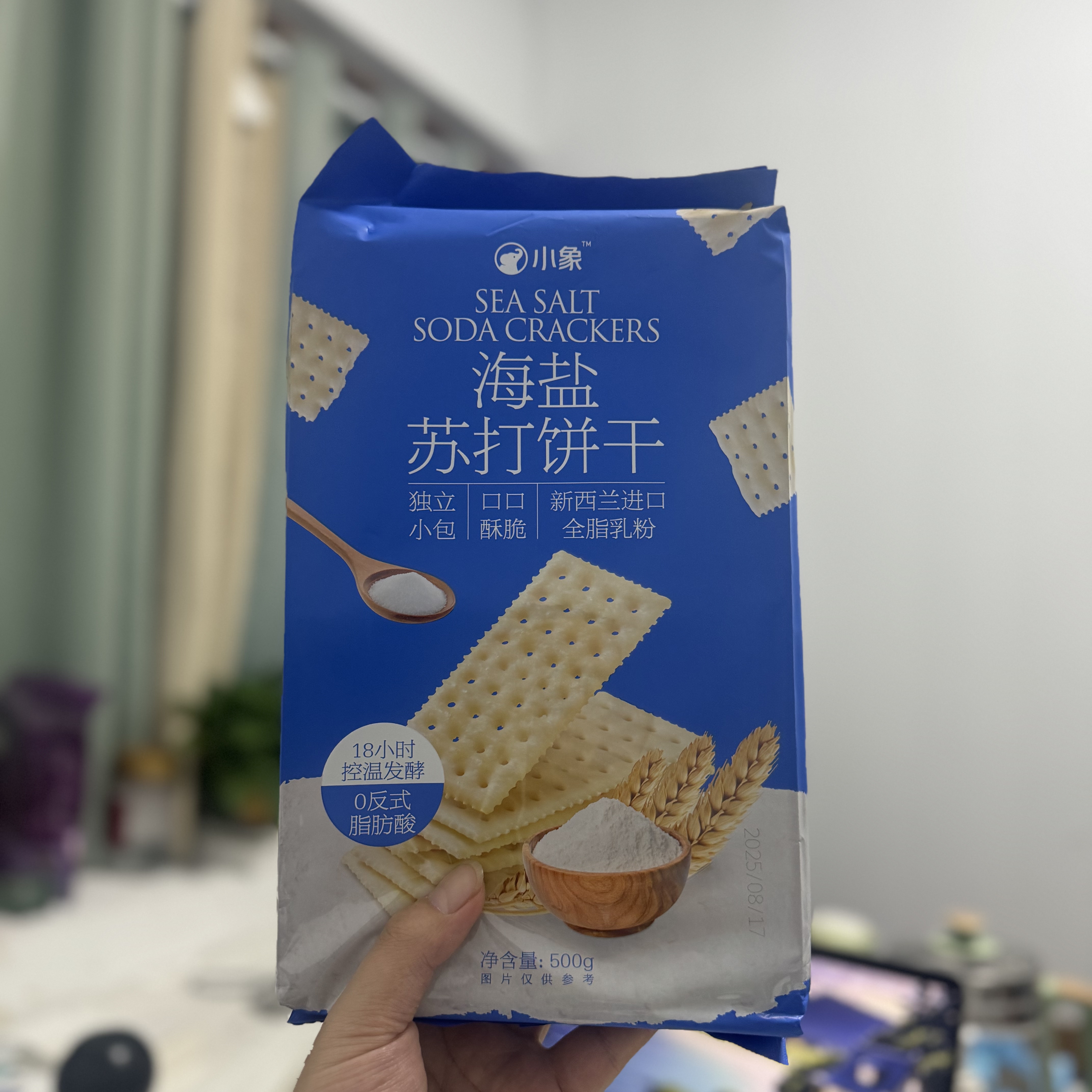 美团小象海盐苏打饼干500g