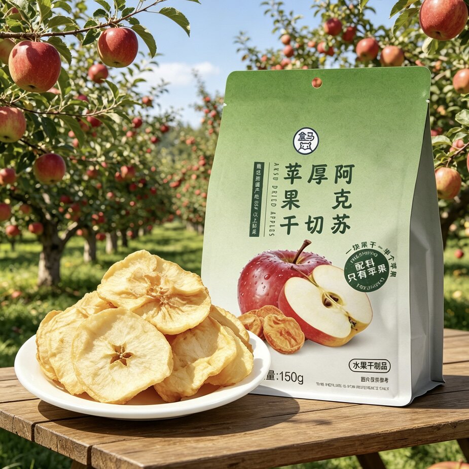 盒马阿克苏厚切苹果干150g100%苹果配料干净没有脂肪多吃不怕包邮