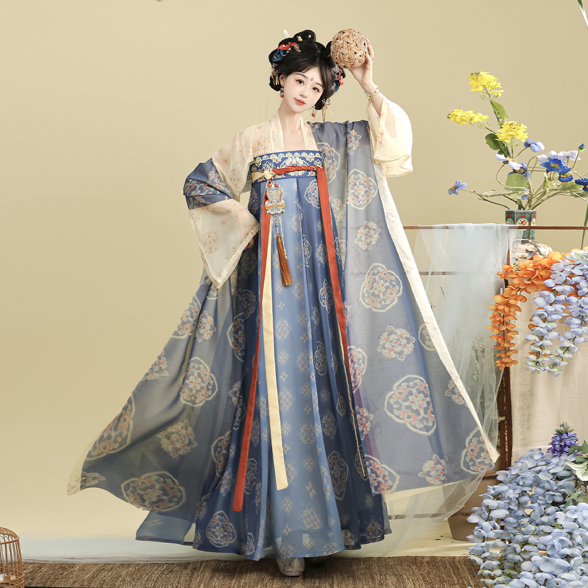 初棠記{小唐錦}原創(chuàng)唐制漢服女復(fù)原風(fēng)齊胸破裙春夏日?？铒@瘦女裝