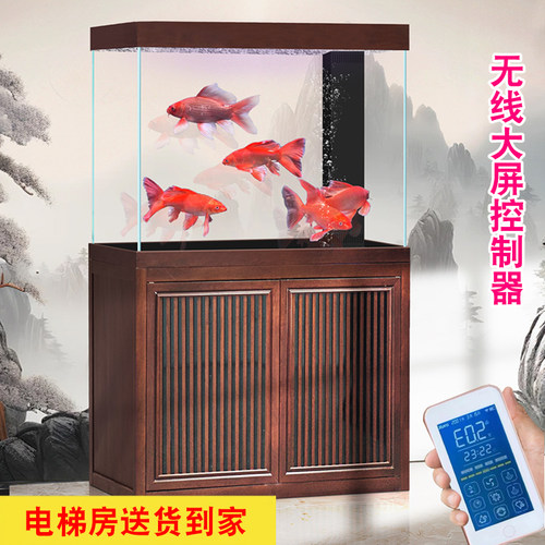 底过滤龙鱼缸中式免换水