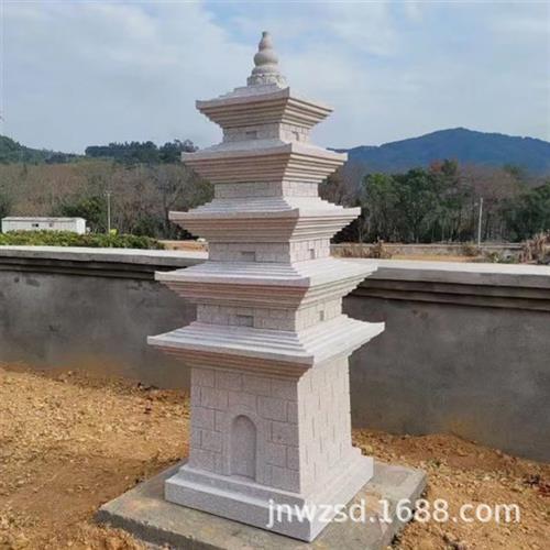 景区石塔图片大全寺庙石刻佛塔制作园林景观石造六边塔价格