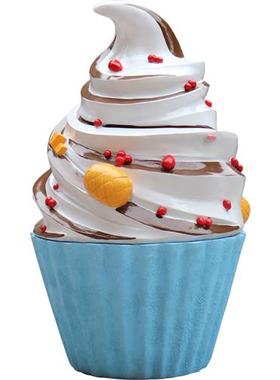 户外甜品奶茶蛋糕玻璃钢雕塑商场仿真冰淇淋雪糕甜甜圈模型大摆件