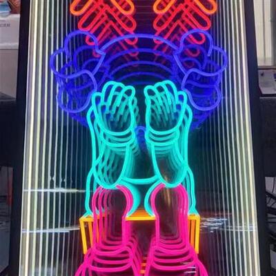 郑州亚克力霓虹灯酒吧千层镜网红深渊镜背景墙装饰发光字招牌