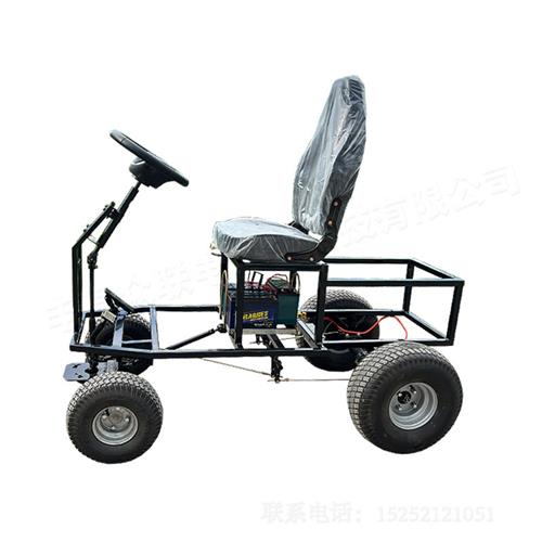 四轮电动单座巡游彩车底盘高尔夫球车底盘电动割草机平板运输车