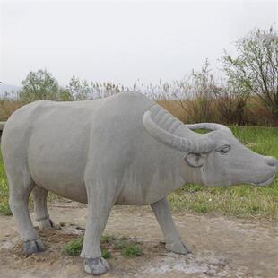 厂家直供大理石拓荒牛耕牛雕塑晚霞红华尔街牛广场摆件石雕