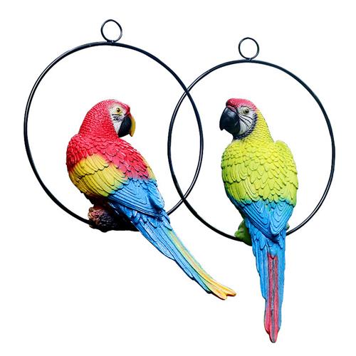 户外园林庭院仿真鹦鹉鸟类雕塑园艺设计树木创意动物工艺品挂件