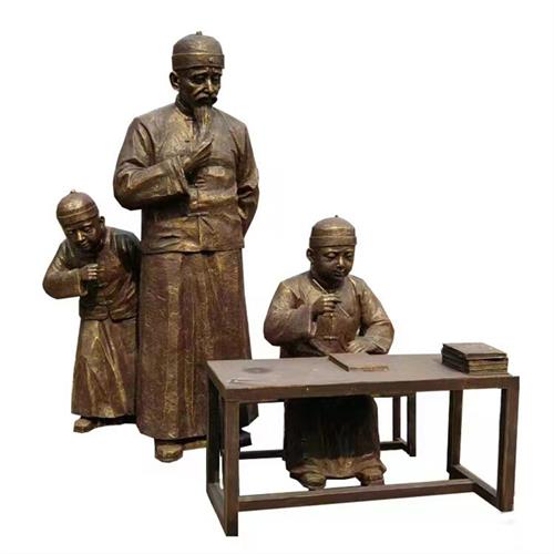 玻璃钢读书雕塑古代历史名人造型铸铜校园文化公园林景观小品仿古