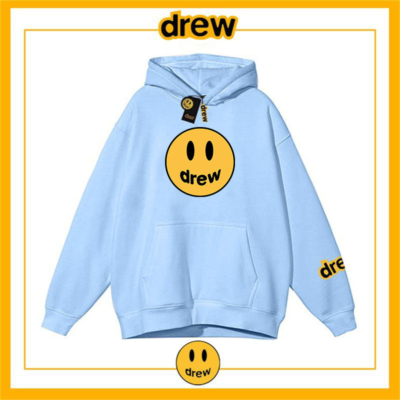 drew笑脸潮牌比伯美式连帽卫衣时尚休闲加绒外套男女学生秋冬外搭